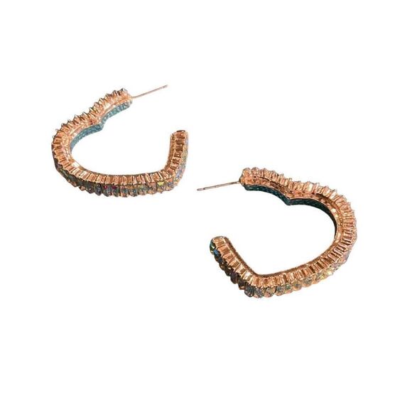 Iridescent Heart Earrings - Picture 3 of 10